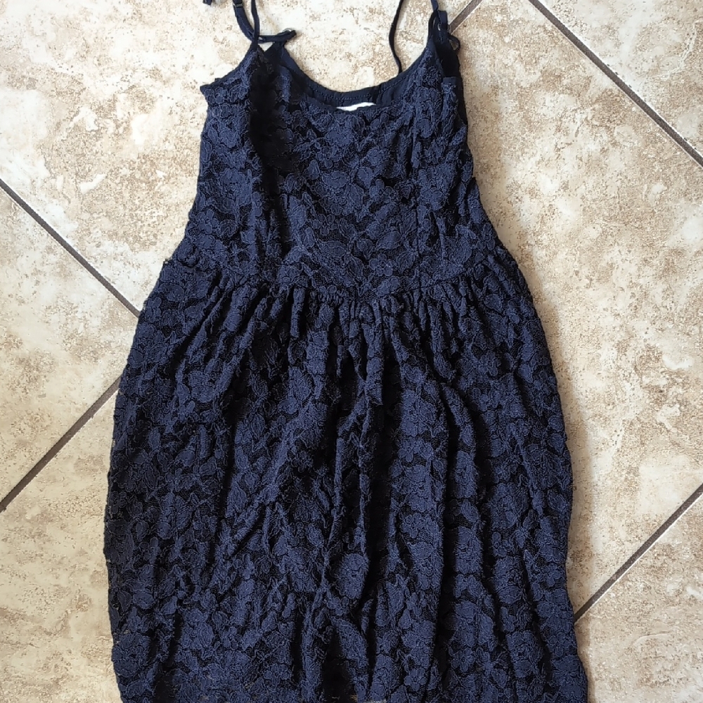 Elegant Navy Lace Dress